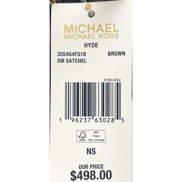 NEW Michael Kors Hyde Small Satchel Crossbody Brown PVC Purse Handbag NWT - Picture 4 of 6